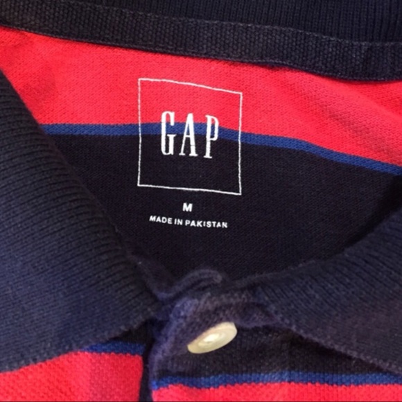 GAP Red Multi Stripe Rugby Polo Shirt - Picture 3 of 6